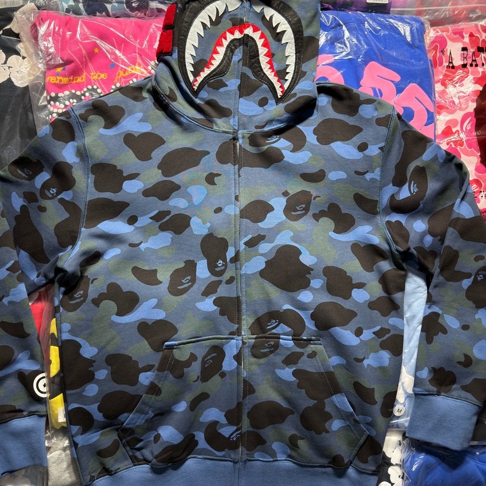 BAPE Color Camo Shark Full Zip Hoodie ‘Blue’ - Picture 3 of 7